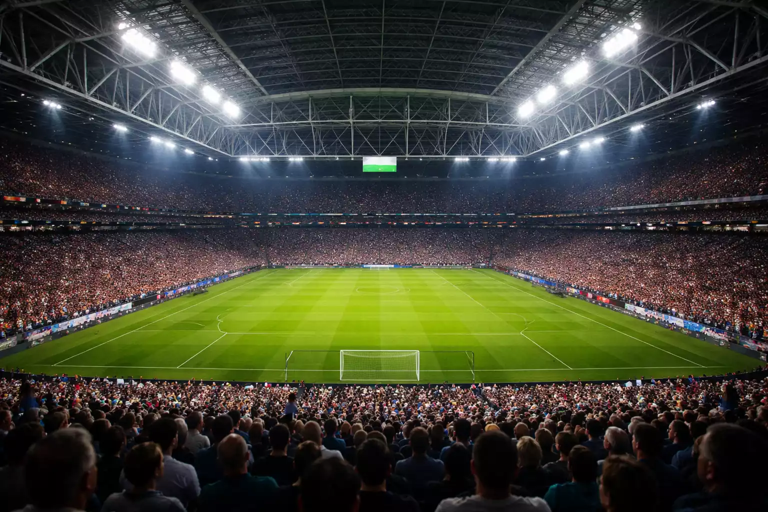 Voetbalstadion van een Nederlandse topclub gevuld met supporters